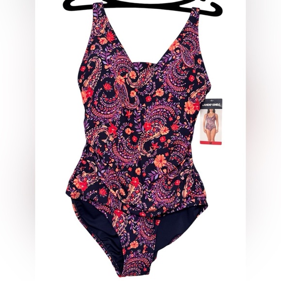 Lands End 1 pc Grecian Style Swimsuit  M - Picture 5 of 12